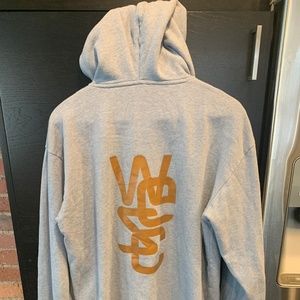 WESC Men's Full Zip Hoodie Light Grey Large L